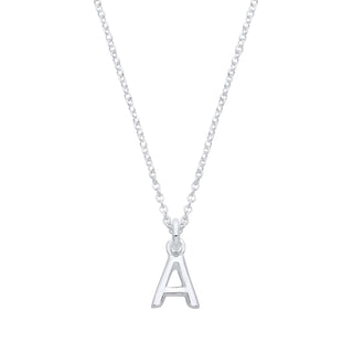 Silver Small Plain Initial 16" + 1" Necklace