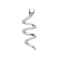 Silver Snake CZ Drop Pendant