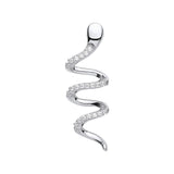 Silver Snake CZ Drop Pendant