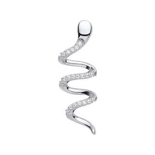 Silver Snake CZ Drop Pendant