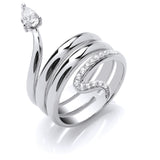 Silver Snake CZ Ring