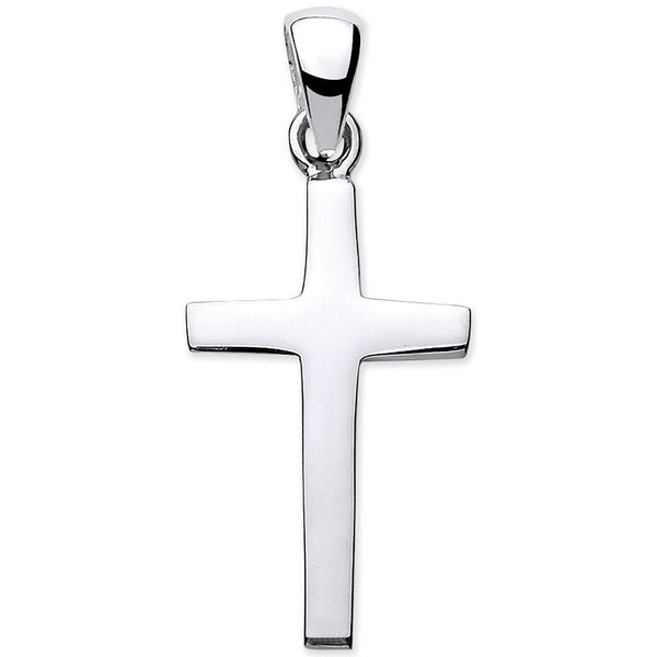 Silver Solid Plain Cross
