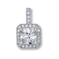 Silver Square CZ Pendant