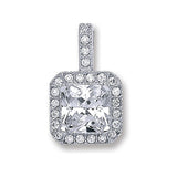 Silver Square CZ Pendant