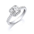 Silver Square CZ Ring