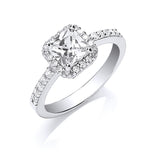 Silver Square CZ Ring