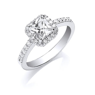 Silver Square CZ Ring