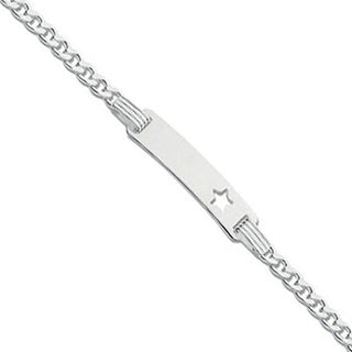 Silver Star Id Baby 6" Bracelet