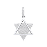 Silver Star Of David CZ Pendant