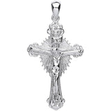 Silver Sunburst Crucifix