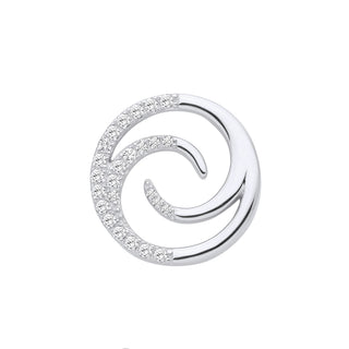 Silver Swirl CZ Pendant