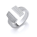 Silver T-bar CZ Ring