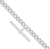 Silver T-bar Pendant Curb Chain Necklace/bracelet
