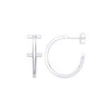 Silver T-hoop 20mm Earrings