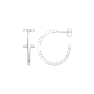 Silver T-hoop 20mm Earrings