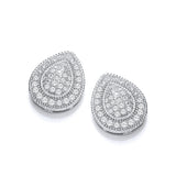Silver Teardrop CZ Cluster Stud
