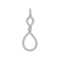 Silver Teardrop Twist CZ Pendant