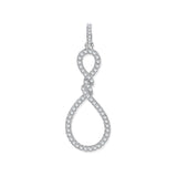Silver Teardrop Twist CZ Pendant