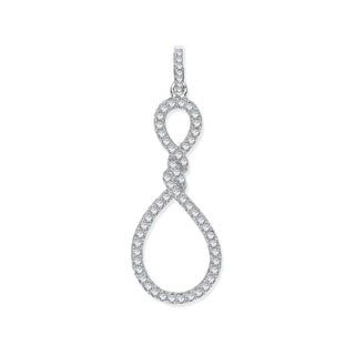 Silver Teardrop Twist CZ Pendant