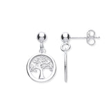 Silver Tree Of Life Drop Earrings