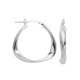 Silver Triangle 26mm Twisted Hoop Earrings