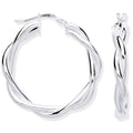 Silver Twist Hoop 25mm Earrings