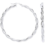 Silver Twist Hoop 50mm Earrings