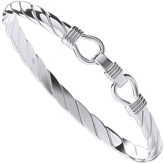 Silver Twist Solid Gents Bangle