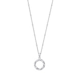 Silver Twisted Circle Of Life Pendant On Beaded Necklace