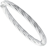Silver Twisted Hollow Hinged Bangle 11g