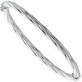 Silver Twisted Hollow Hinged Bangle 7.3g