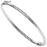Silver Twisted Hollow Hinged Bangle 8g