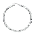 Silver Twisted Hoop Earrings 10g