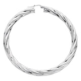 Silver Twisted Hoop Earrings 11.5g