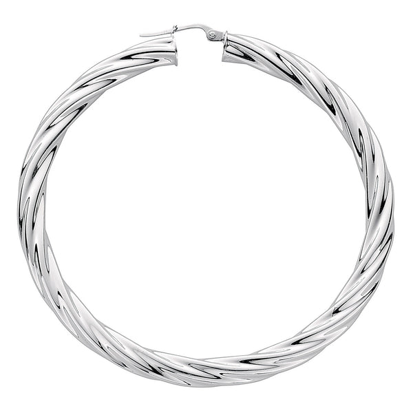 Silver Twisted Hoop Earrings 11.5g