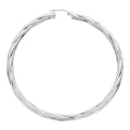 Silver Twisted Hoop Earrings 12g