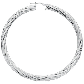 Silver Twisted Hoop Earrings 13.5g