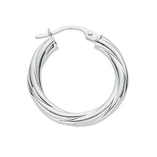 Silver Twisted Hoop Earrings 2.1g