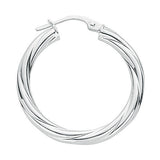 Silver Twisted Hoop Earrings 2.8g