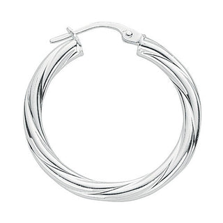 Silver Twisted Hoop Earrings 2.8g