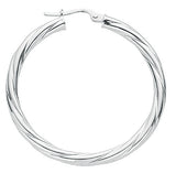 Silver Twisted Hoop Earrings 4.2g