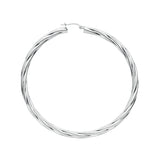Silver Twisted Hoop Earrings 5.5g