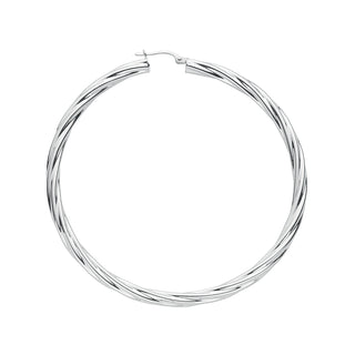 Silver Twisted Hoop Earrings 5.5g