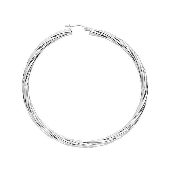 Silver Twisted Hoop Earrings 5.5g