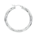 Silver Twisted Hoop Earrings 6g