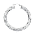 Silver Twisted Hoop Earrings 7.5g