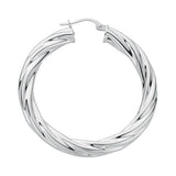 Silver Twisted Hoop Earrings 7.5g