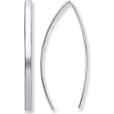 Silver Two Pin D-shape Earrings