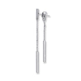 Silver Two Strand Tube Drop Earrings