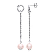 Silver W/pearl Drop Earrings